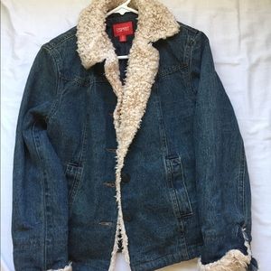 Esprit Women’s Denim Jacket Lined with Fur | S
